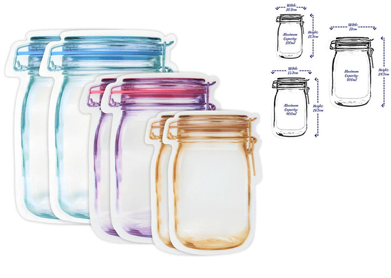 Afbeelding laden in galerijviewer, Lifetime cooking alpina herbruikbare voedselbewaarzakken 150 400 750ml set van 6