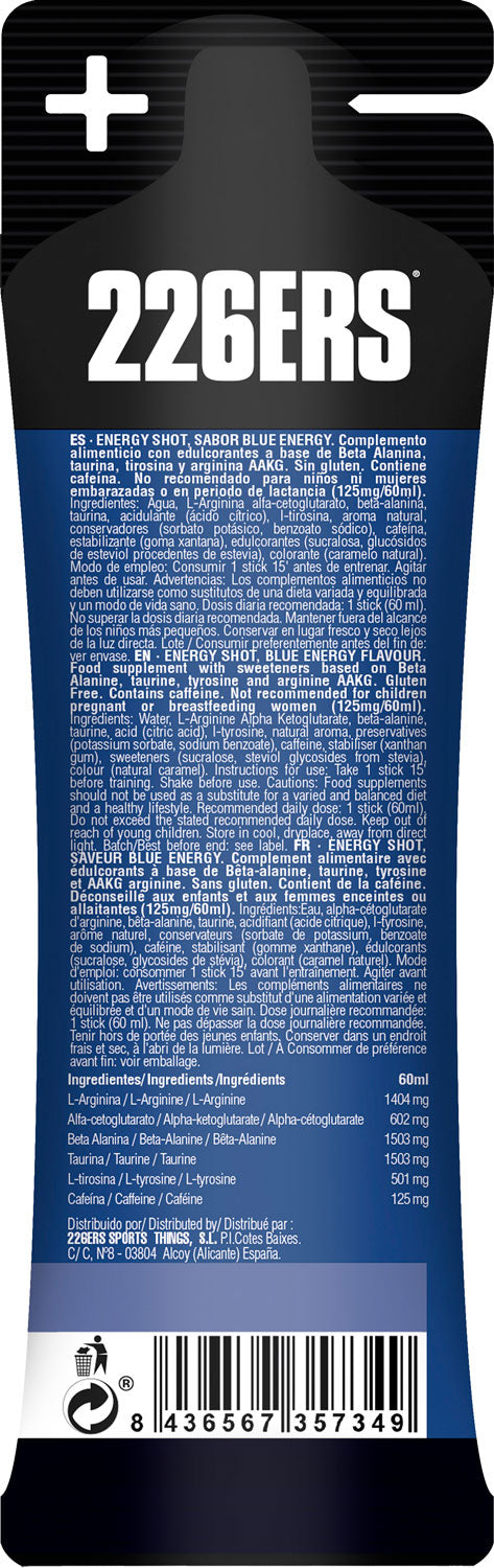 Laden Sie das Bild in Galerie -Viewer, 226ers energy shot mid 125mg caffeine blue energy stick 60ml