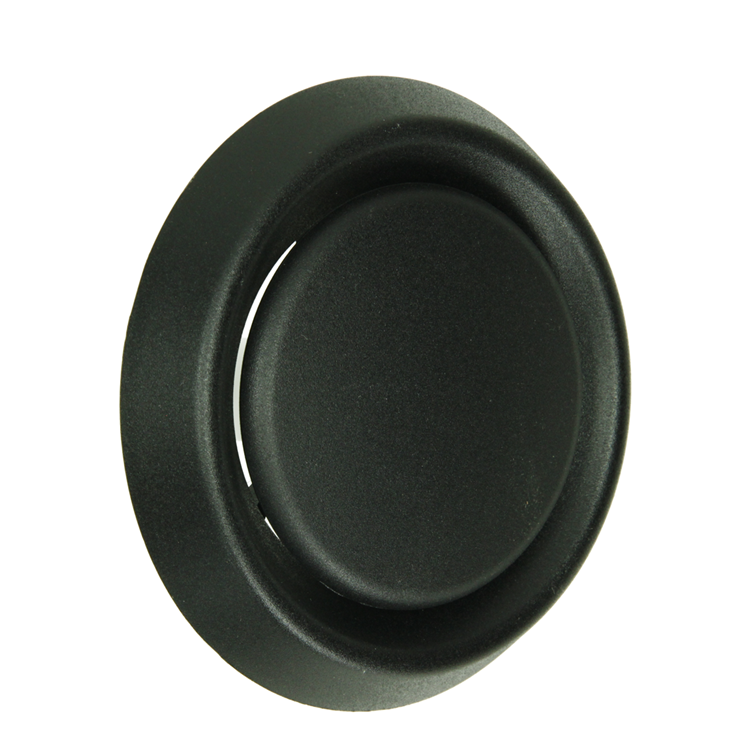 Afbeelding laden in galerijviewer, Renson 1068945 - inbouw afzuigventiel pvc 736 (dia 125) str 9005 (zwart) | 2 stuks
