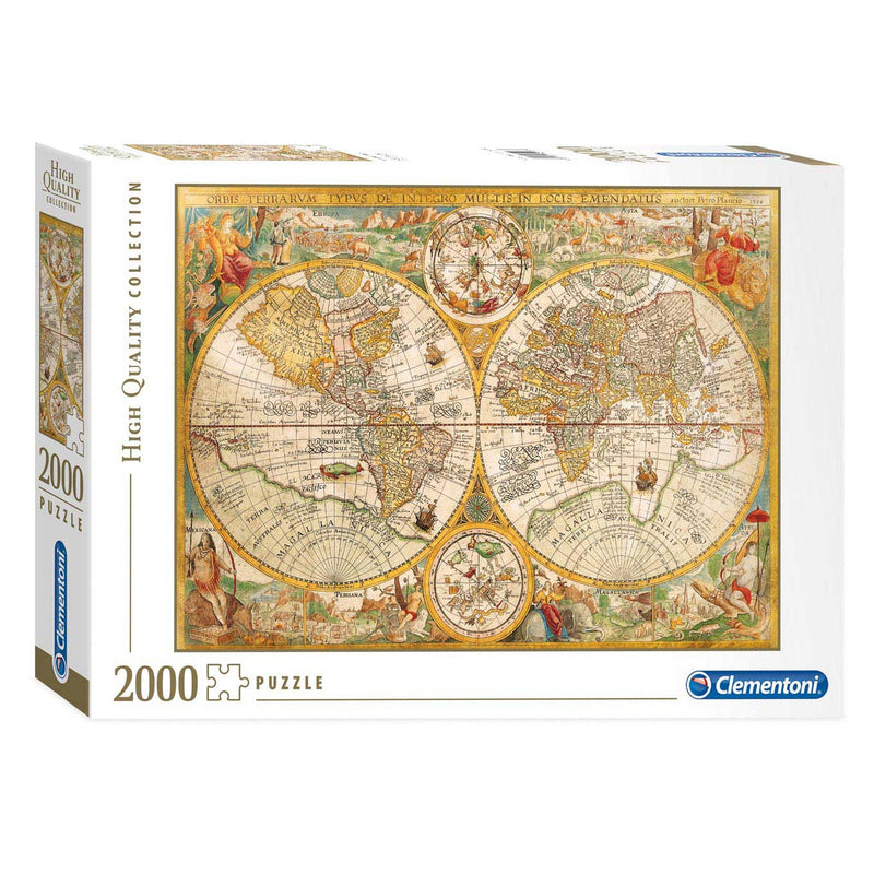 Load image into Gallery viewer, Clementoni puzzel antieke wereldkaart, 2000st.
