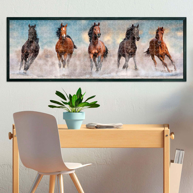 Chargez l'image dans la visionneuse de la galerie, Clementoni Panorama Puzzel Paarden, 1000st.