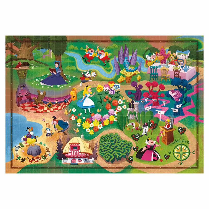 Cargue la imagen en el visor de la galería, Clementoni Wereldkaart Puzzel Alice in Wonderland, 1000st.