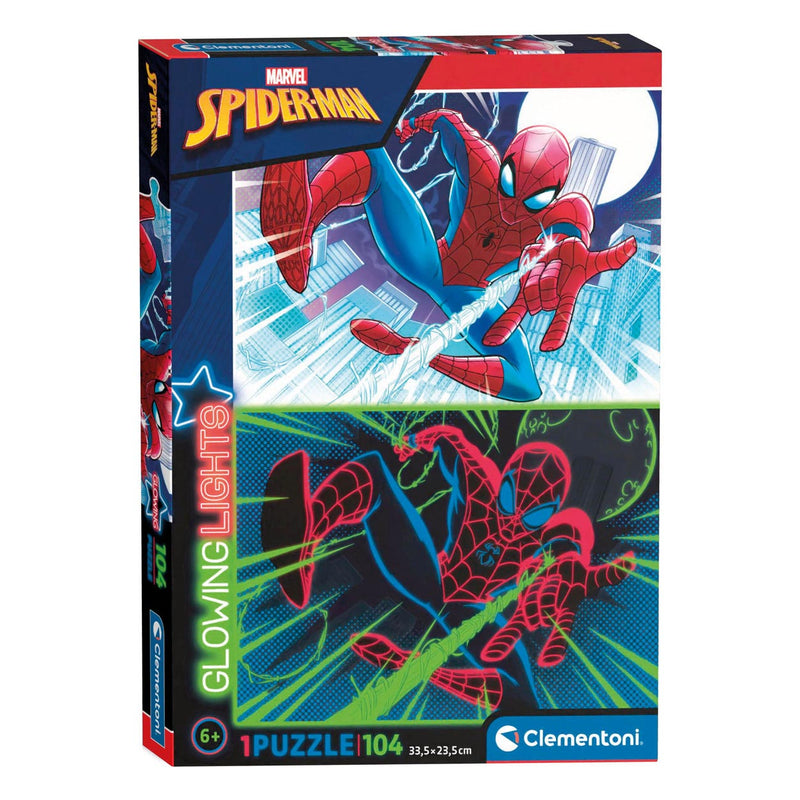 Load image into Gallery viewer, Clementoni Glow in the Dark Puzzel Spiderman, 104st.