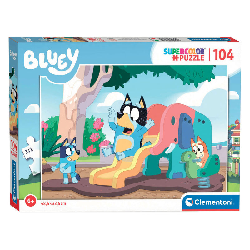 Load image into Gallery viewer, Clementoni legpuzzel bluey op de glijbaan, 104st.