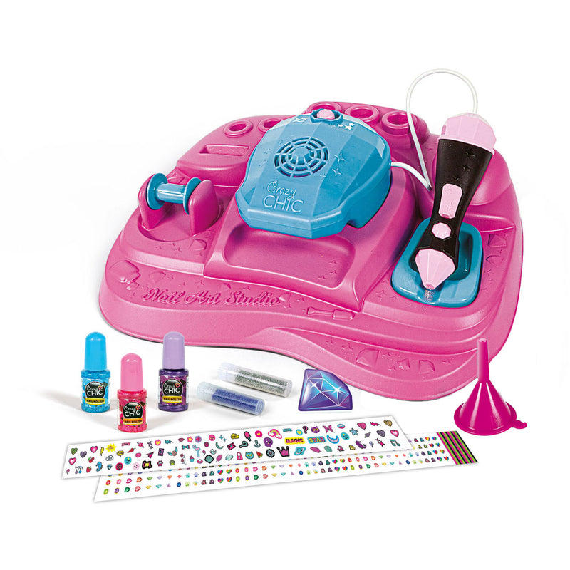 Afbeelding laden in galerijviewer, Clementoni crazy chic - nagelstudio voor kinderen - kinder nagellak met stickers, glitters en nageldroger - vanaf 6 jaar