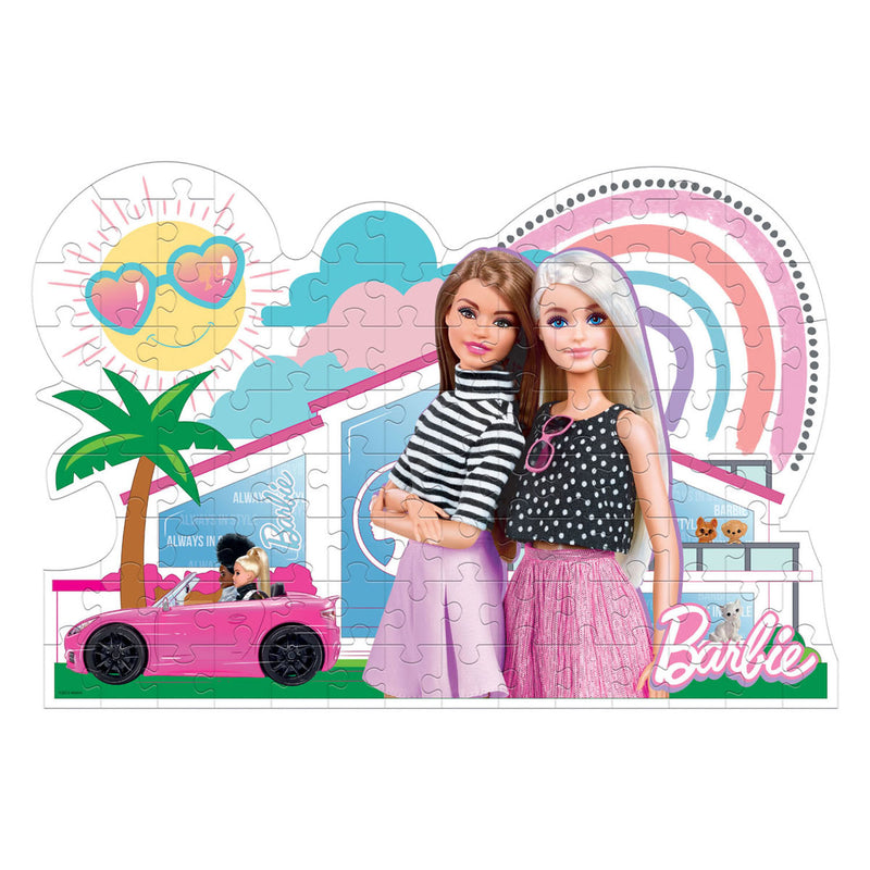 Afbeelding laden in galerijviewer, Clementoni legpuzzel super color - barbie roze auto, 104st.