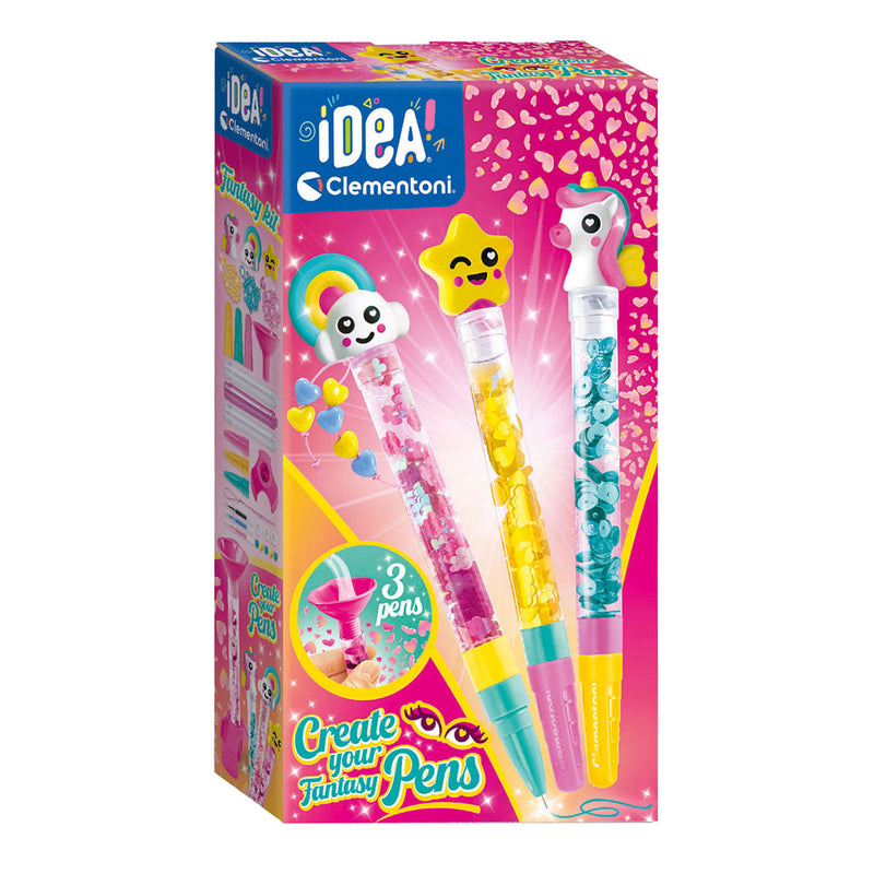 Afbeelding laden in galerijviewer, Clementoni idea - glitterpennen - knutselpakket vol accessoires - het creatieve cadeautje - glitterpennen maken - vanaf 6 jaar