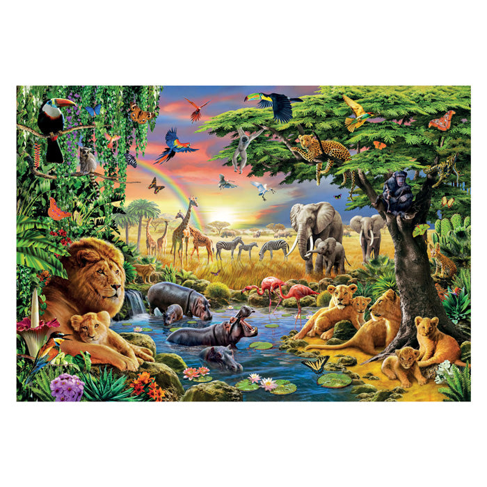 Afbeelding laden in galerijviewer, Clementoni legpuzzel the african gathering, 2000st.