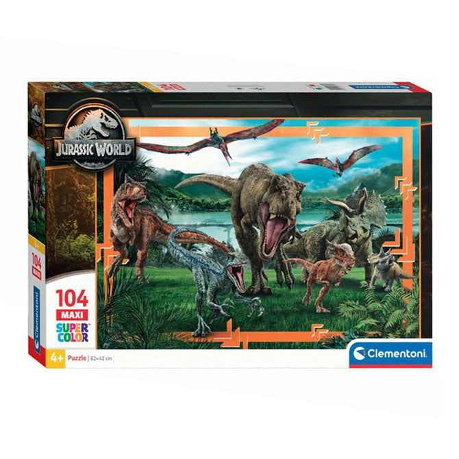 Afbeelding laden in galerijviewer, Clementoni legpuzzel super color maxi jurassic world, 104st.