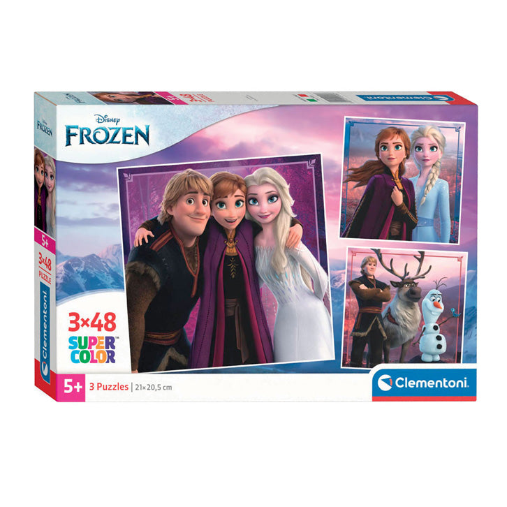 Load image into Gallery viewer, Clementoni legpuzzel super color vierkant disney frozen, 3x48st.