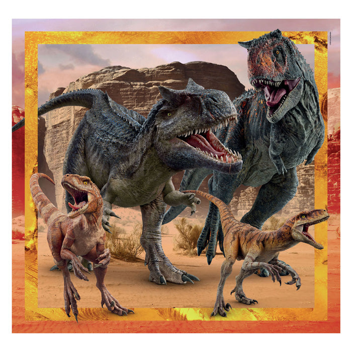 Afbeelding laden in galerijviewer, Clementoni legpuzzel super color vierkant jurassic world, 3x48st.