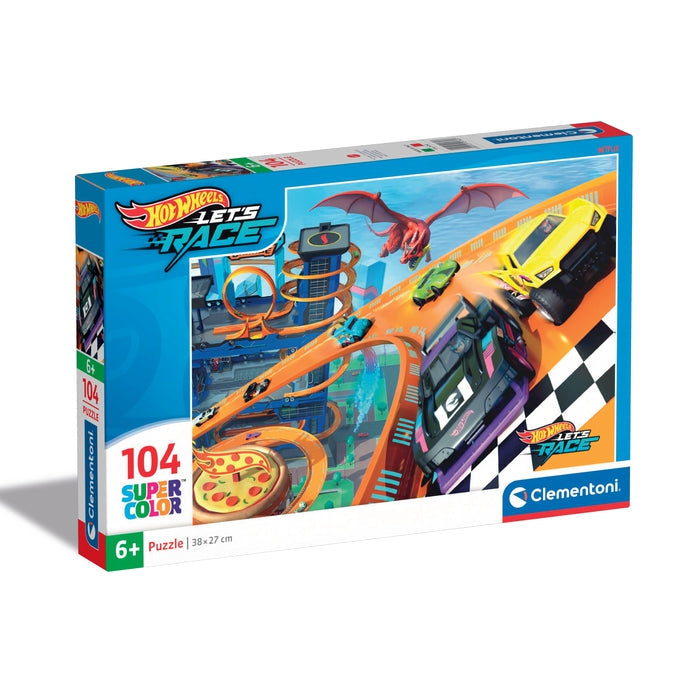 Load image into Gallery viewer, Clementoni legpuzzel super color hot wheels, 104st.