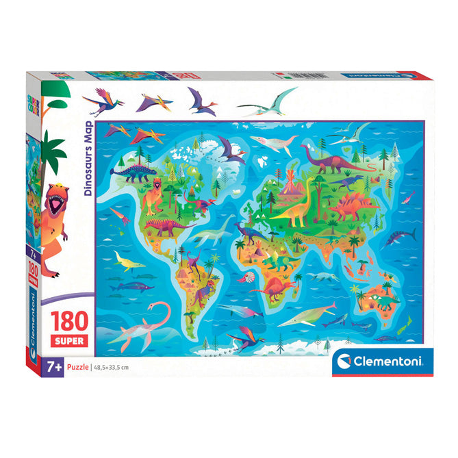 Load image into Gallery viewer, Clementoni legpuzzel super color dinosaurus map, 180st.
