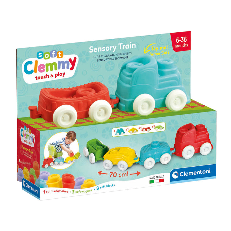 Afbeelding laden in galerijviewer, Clementoni baby - clemmy sensory trein met soft blokken, 12dlg.