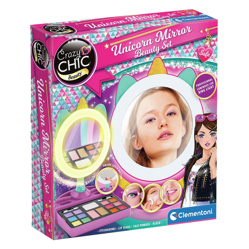 Afbeelding laden in galerijviewer, Clementoni crazy chic - lichtspiegel - make-up spiegel voor kinderen - make-up bewaren - vanaf 6 jaar