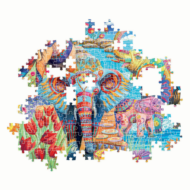 Afbeelding laden in galerijviewer, Clementoni legpuzzel kunstwerken olifanten carnaval, 500st.