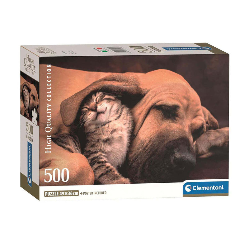 Load image into Gallery viewer, Clementoni legpuzzel hond en kat, 500st.