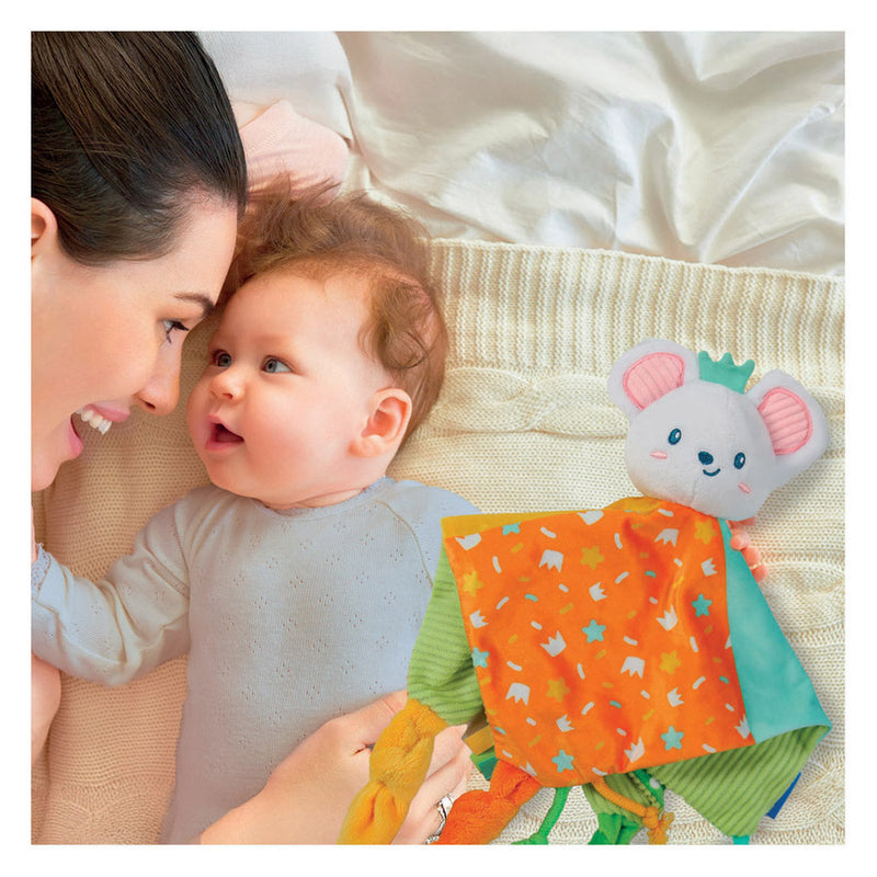 Chargez l'image dans la visionneuse de la galerie, Clementoni knuffeldoekje muis soft cuddles - knuffeldoek met strikjes - wasbaar kraamcadeau jongen of meisje - baby comforter vanaf 0 maanden