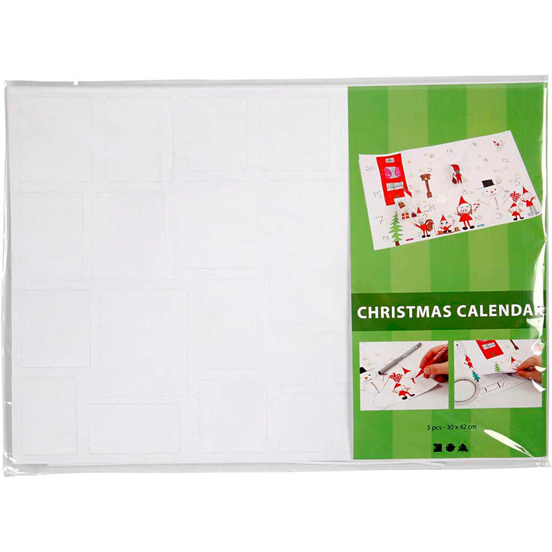 Laden Sie das Bild in Galerie -Viewer, Https: www.cchobby.nl kerstkalender-afm-30x42-cm-wit-5-stuk-1-doos-23343