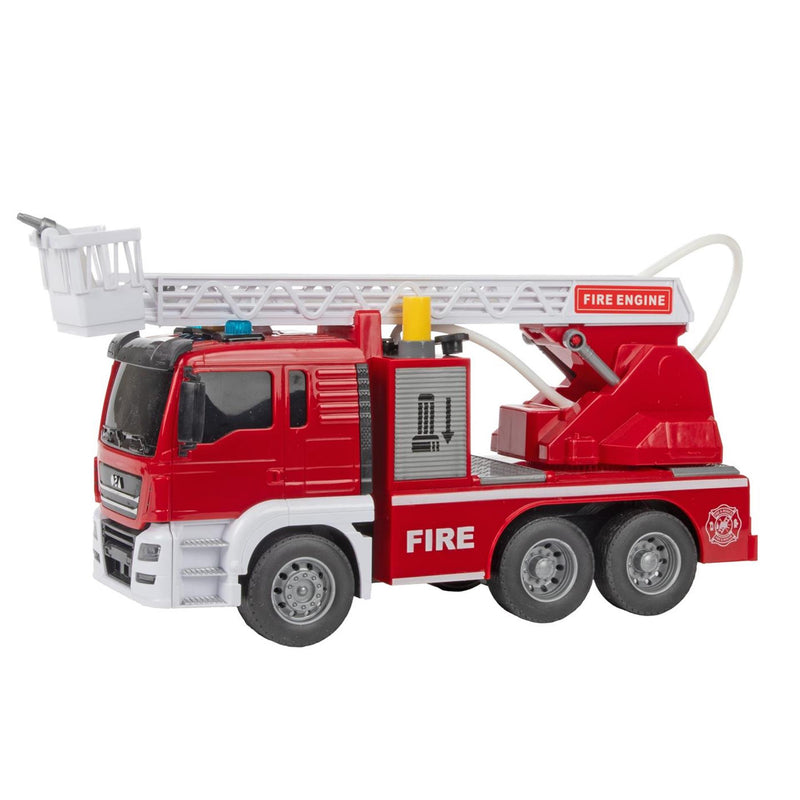 Afbeelding laden in galerijviewer, Toi-toys vehicool brandweer ladderwagen 28cm met frictie