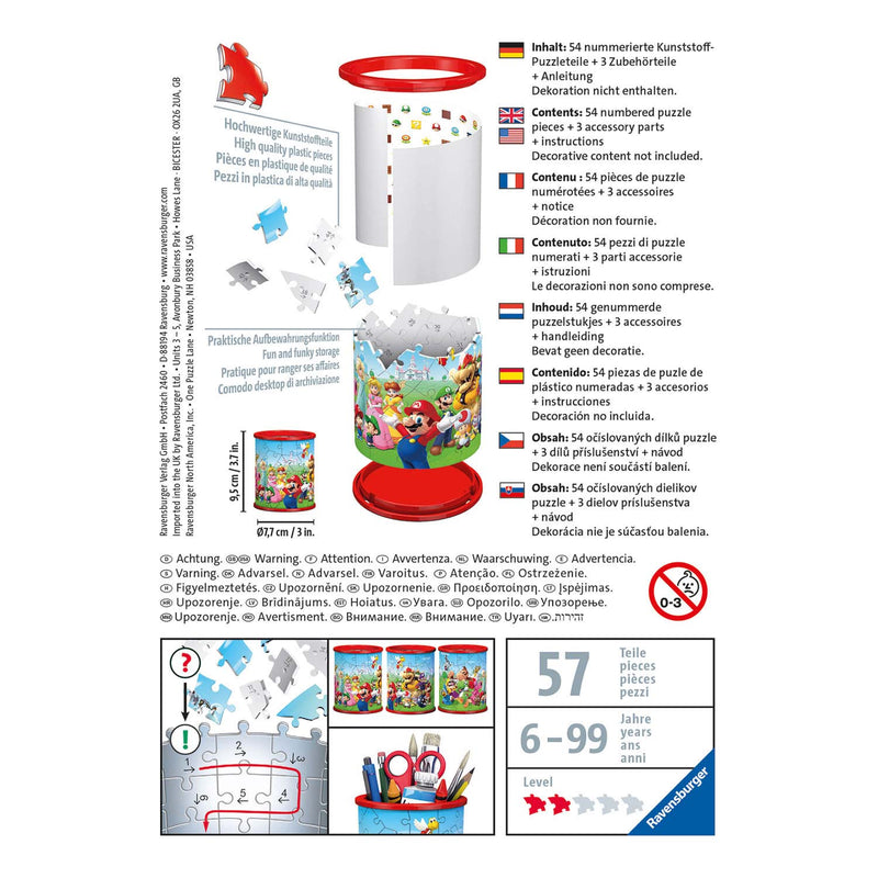 Afbeelding laden in galerijviewer, Ravensburger 3d puzzel pennenbak super mario - 54 stukjes