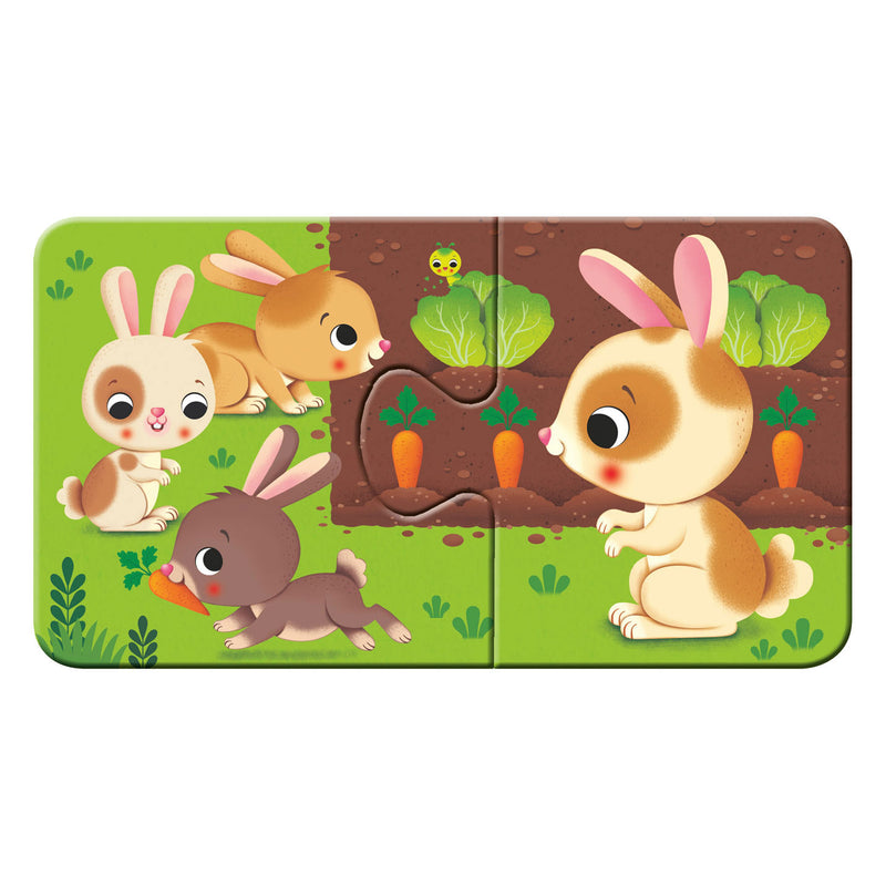Afbeelding laden in galerijviewer, Ravensburger dieren en hun kleintjes - my first puzzles - 9x2 stukjes - kinderpuzzel