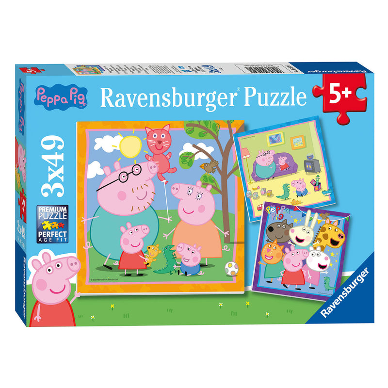 Load image into Gallery viewer, Ravensburger familie en vrienden van peppa pig legpuzzel, 3x49st.