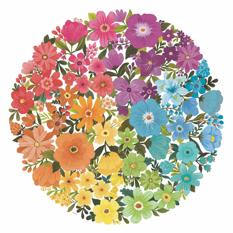 Afbeelding laden in galerijviewer, Ravensburger round puzzle circle of colors flowers - legpuzzel - 500 stukjes
