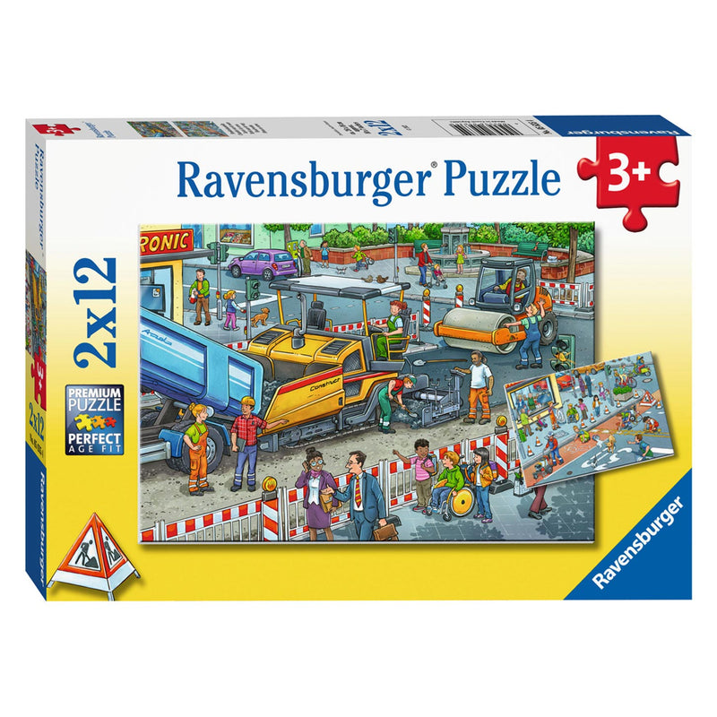 Load image into Gallery viewer, Ravensburger Werk aan de weg Legpuzzel 2x12 stuks