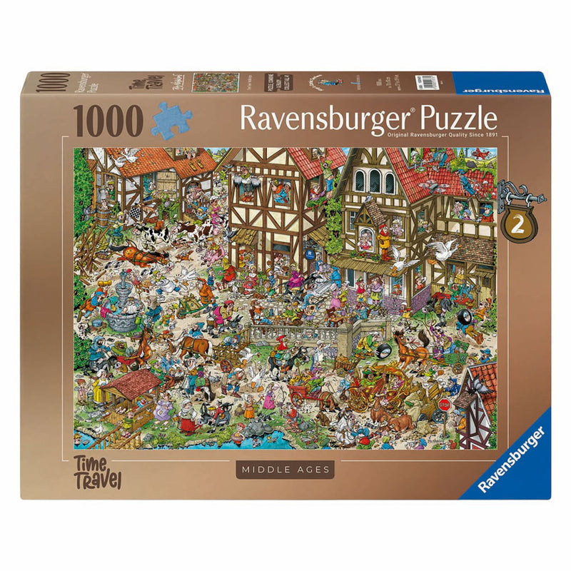 Load image into Gallery viewer, Ravensburger legpuzzel time travel 2 middeleeuwen - 1000st.