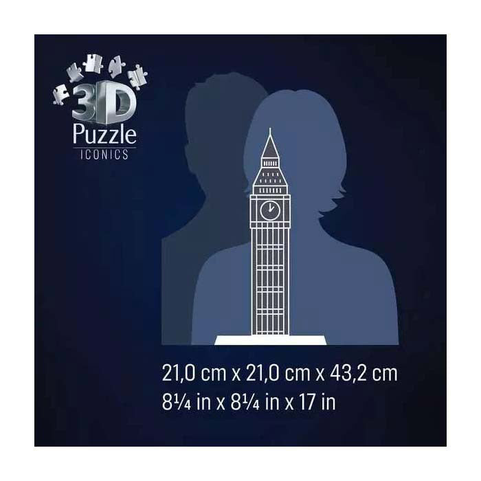 Afbeelding laden in galerijviewer, Ravensburger 3d puzzel iconics big ben - met licht - 235st.