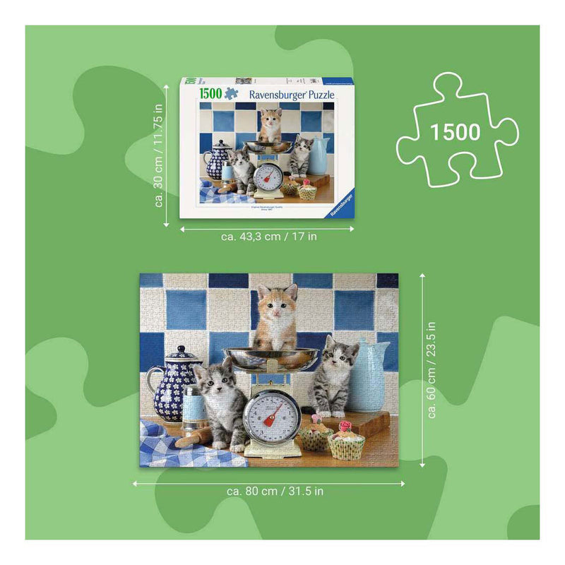 Afbeelding laden in galerijviewer, Ravensburger – katjes in de keuken – legpuzzel – 1500 stukjes