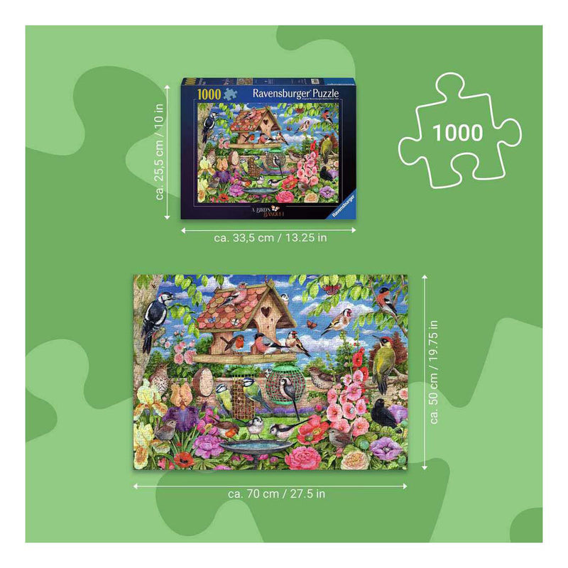 Afbeelding laden in galerijviewer, Ravensburger – the bird table – legpuzzel – 1000 stukjes