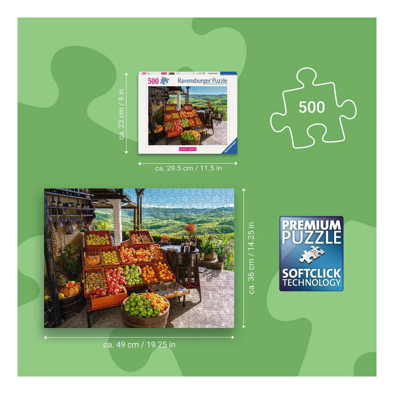Chargez l'image dans la visionneuse de la galerie, Ravensburger – groente- en fruitmarkt, kroatië – legpuzzel – 500 stukjes