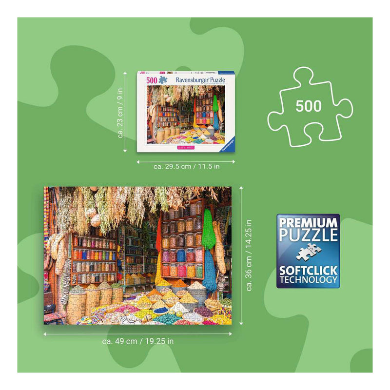 Load image into Gallery viewer, Ravensburger legpuzzel colorful markets no 4 - 500st.
