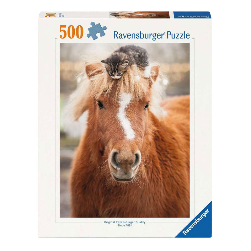 Load image into Gallery viewer, Ravensburger legpuzzel pony and cat - 500st.