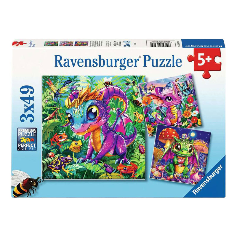 Load image into Gallery viewer, Ravensburger legpuzzel baby tuin draken - 3x49st.