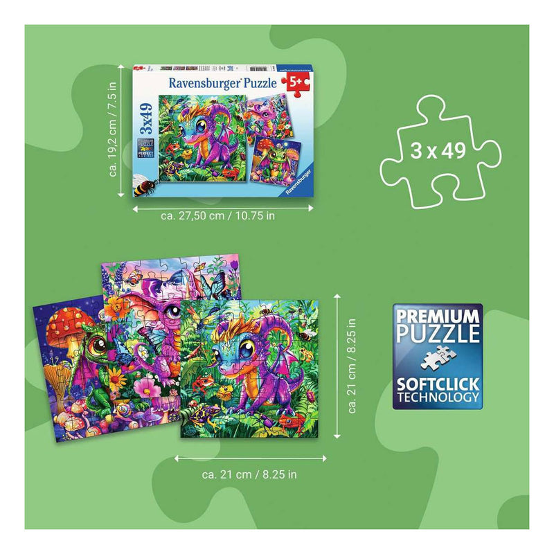 Afbeelding laden in galerijviewer, Ravensburger – baby garden dragons – kinderpuzzel – 150 xxl stukjes