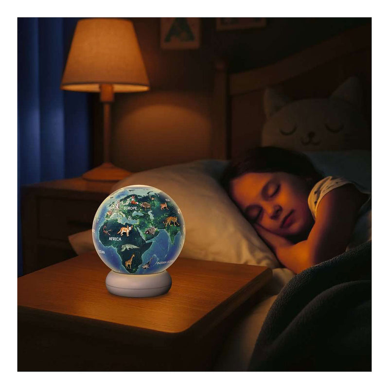 ギャラリービューアに画像をロードする, Ravensburger – aarde met diermotieven – 3d puzzle-ball nachtlicht – 73 stukjes