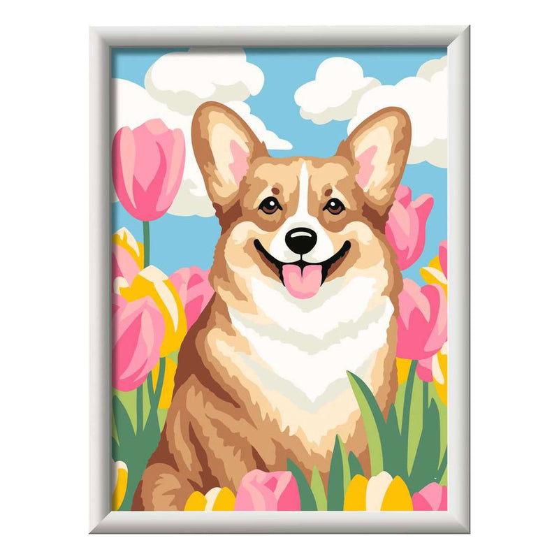 Afbeelding laden in galerijviewer, Ravensburger – creart: floral corgi – schilderen op nummer