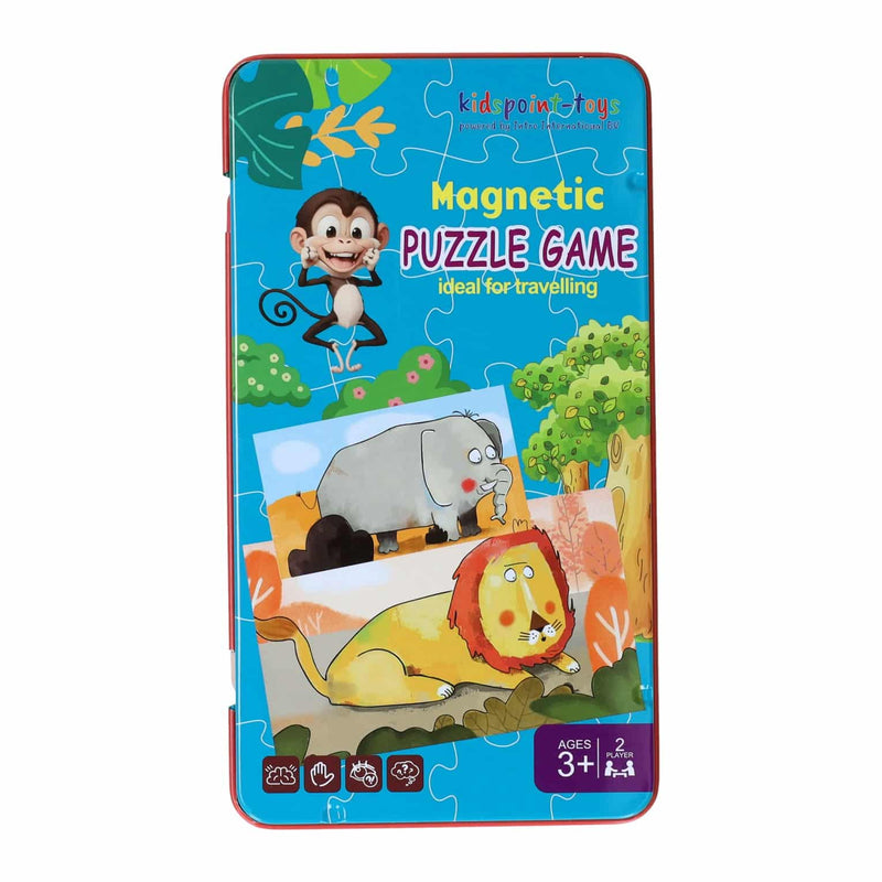Afbeelding laden in galerijviewer, Intro magnetische reisspel in blik dieren puzzels, 18st.