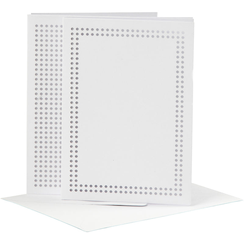 Load image into Gallery viewer, Creativ company https: www.cchobby.nl kaarten-om-te-borduren-afmeting-kaart-10-5x15-cm-afmeting-envelop-11-5x16-5-cm-wit-6-set-1-doos
