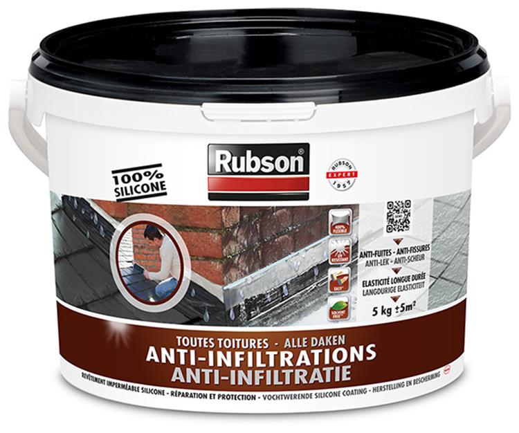 Chargez l'image dans la visionneuse de la galerie, Rubson anti - infiltratie zwart 5kg | daken, funderingen en ingegraven materialen coating | silicone technologie gebaseerd voor maximale elasticiteit | duurzame coating en uv-bestendig | langdurige bescherming tegen vocht.