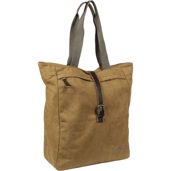 Load image into Gallery viewer, Greenlands fietstas canvas shopper 20 liter 42 x 34 x 14 cm - camel bruin