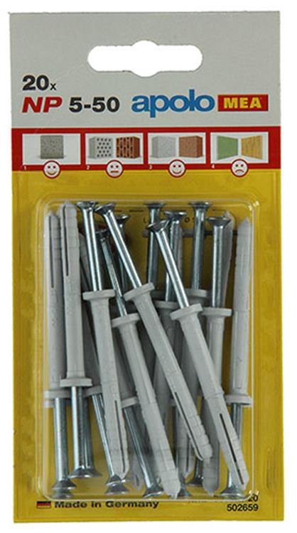 Afbeelding laden in galerijviewer, Celo 1015390 - 20 nylon nagelpluggen np 502759 5x50mm | 5 stuks