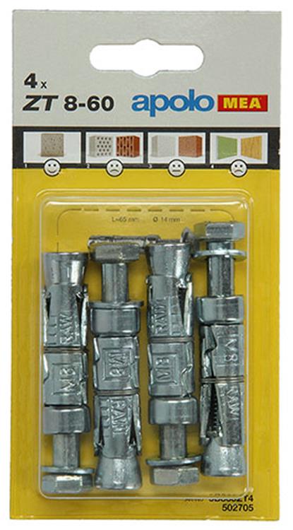 Afbeelding laden in galerijviewer, Celo 1015456 - 4 expansieankers zt 14mm + bout 502705 8x60mm | 5 stuks
