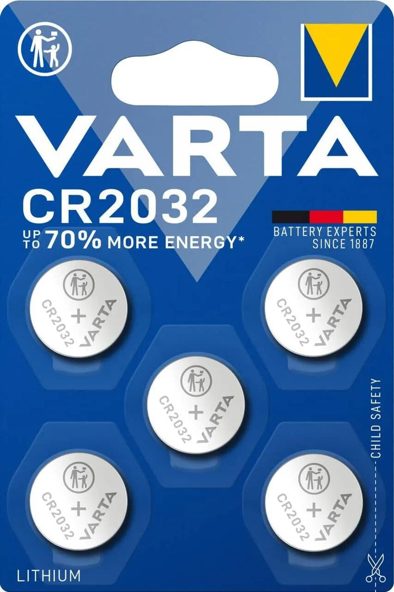 Load image into Gallery viewer, Varta accu coin cell cr2032 lithium 3v 5 blister