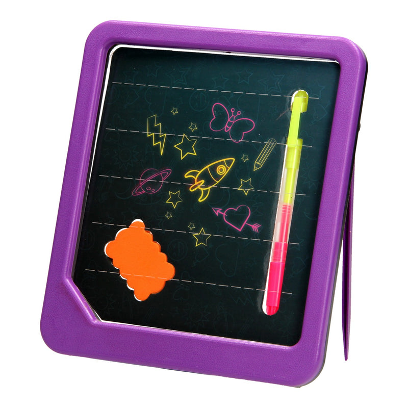 Load image into Gallery viewer, Toi-toys tekenbord neon glow met stift en spons