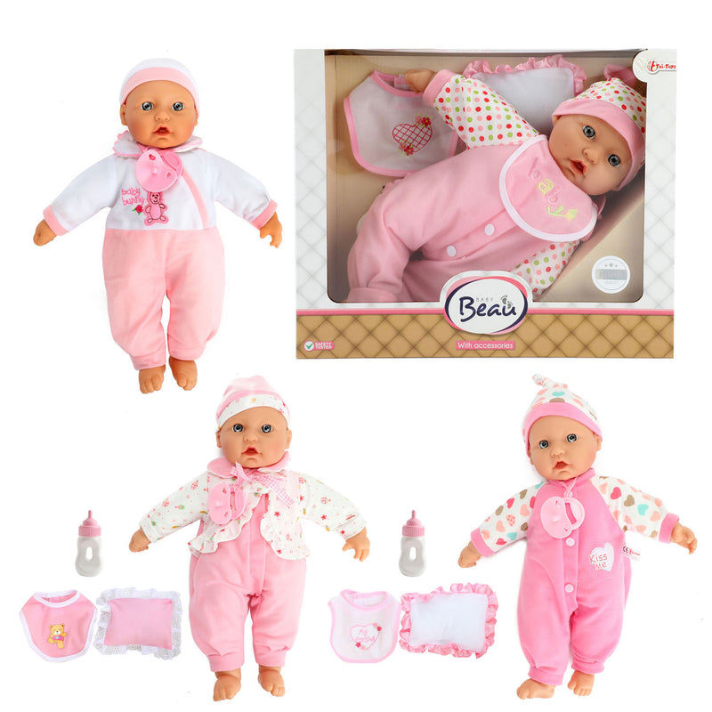 Load image into Gallery viewer, Toi-toys baby beau babypop met fles en slabber, 40cm