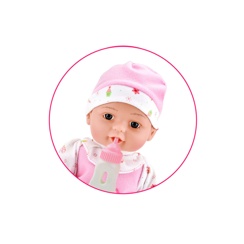 Cargue la imagen en el visor de la galería, Beau baby liggende babypop met flesje, 30cm